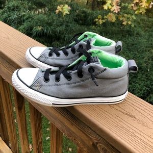 Converse All-Star Hi-tops Gray Lime Youth Sz 3